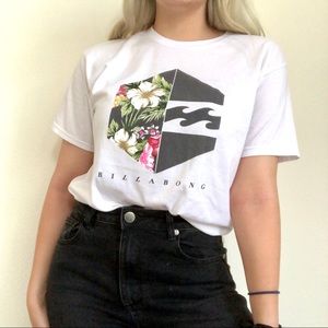 White Tropical Billabong Tee